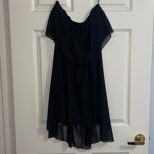 Black high low strapless dress